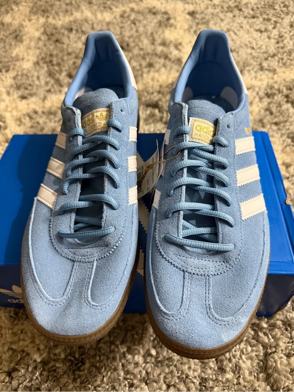 adidas Spezial Suede Leather Sneakers in Light Blue & White - Men's